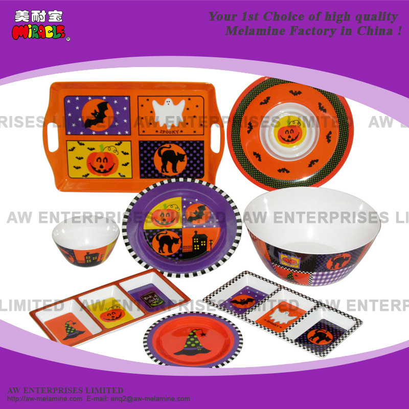 Halloween Design Melamine Dinnerware, Dinner Set, Plate, Bowl, Cup, Dessert Plate, Tableware
