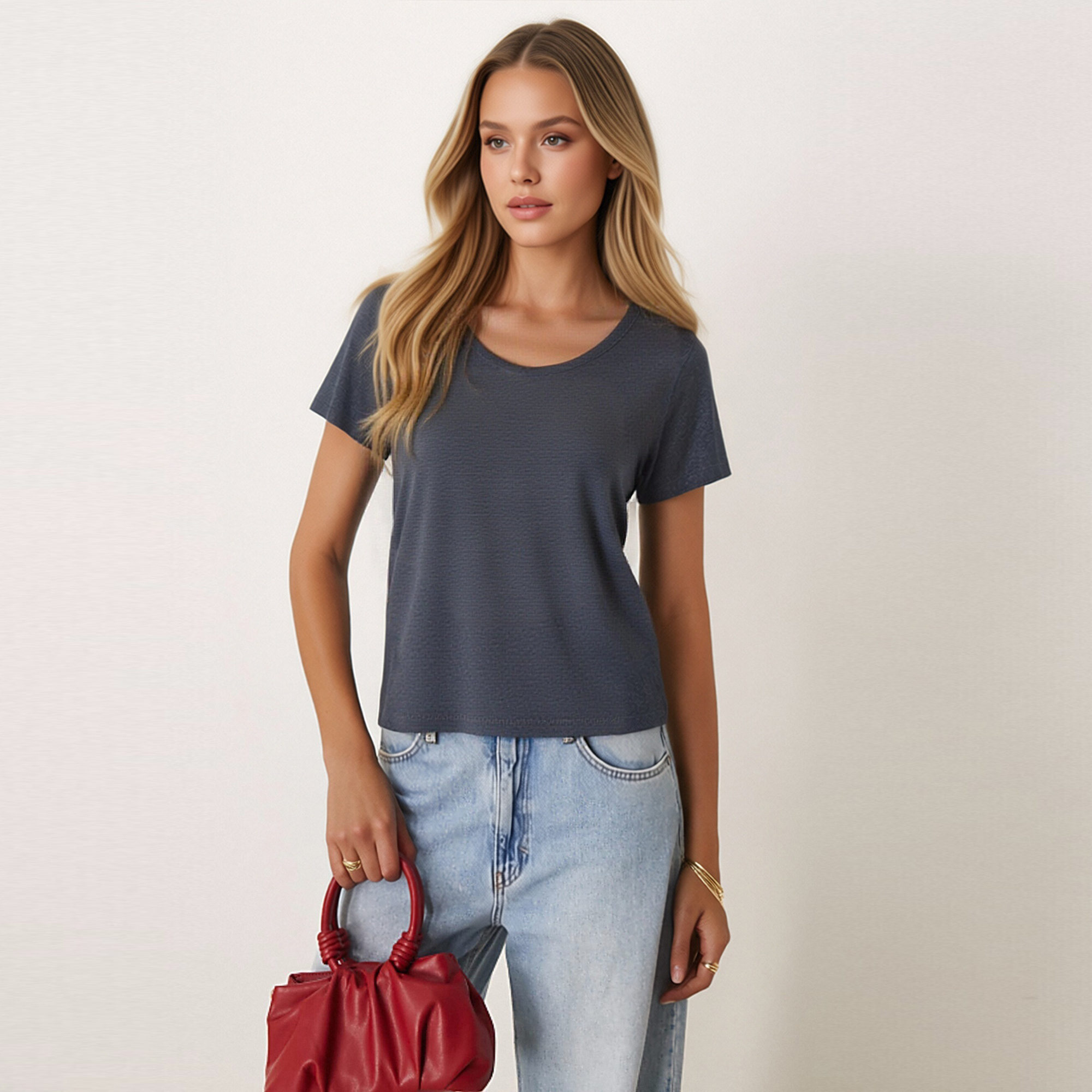 Cashmere t-shirts clothing knitted jersey 150gsm garment MW0464