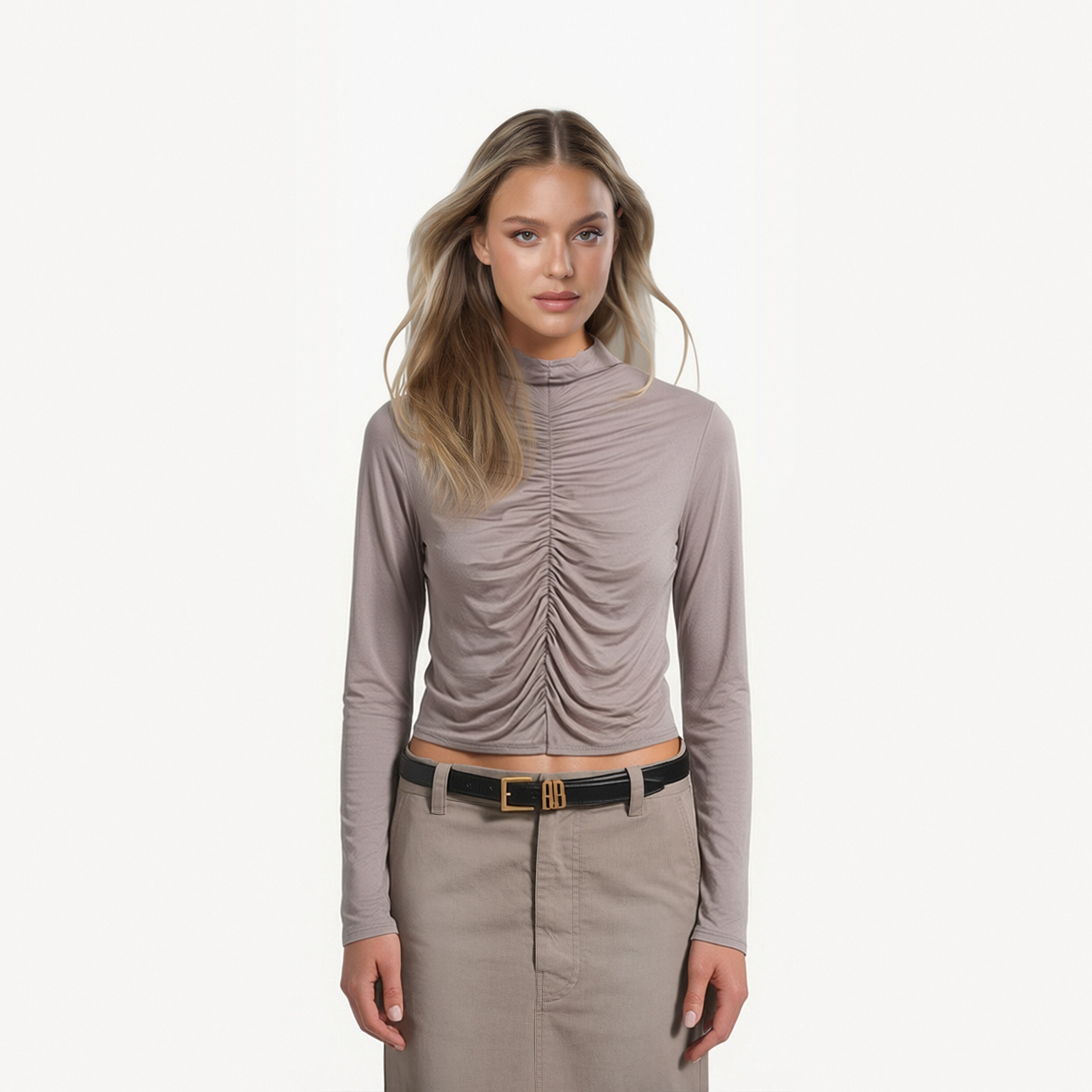 Cashmere modal T-shirts women clothing knitted jersey 200gsm MW0470