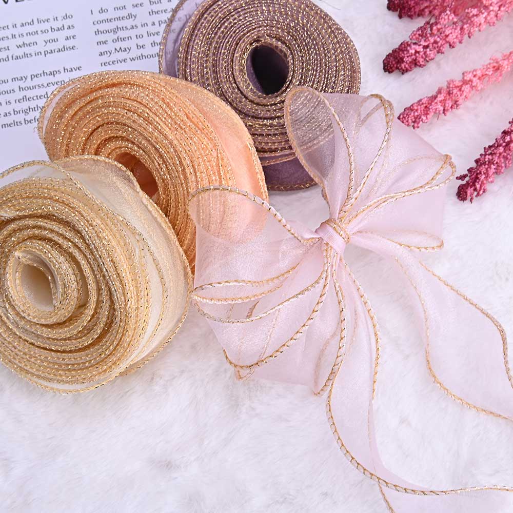 Matte Organza Ribbon with Pearl Scalloped Edge 40mm – Decorative Ribbon for Gift Wrapping