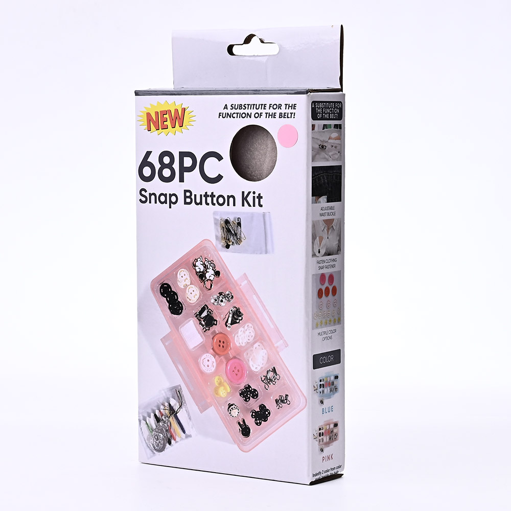 68pcs Snap Button & Sewing Repair Kit – Portable Clothing Fix Kit with No-Sew Fasteners