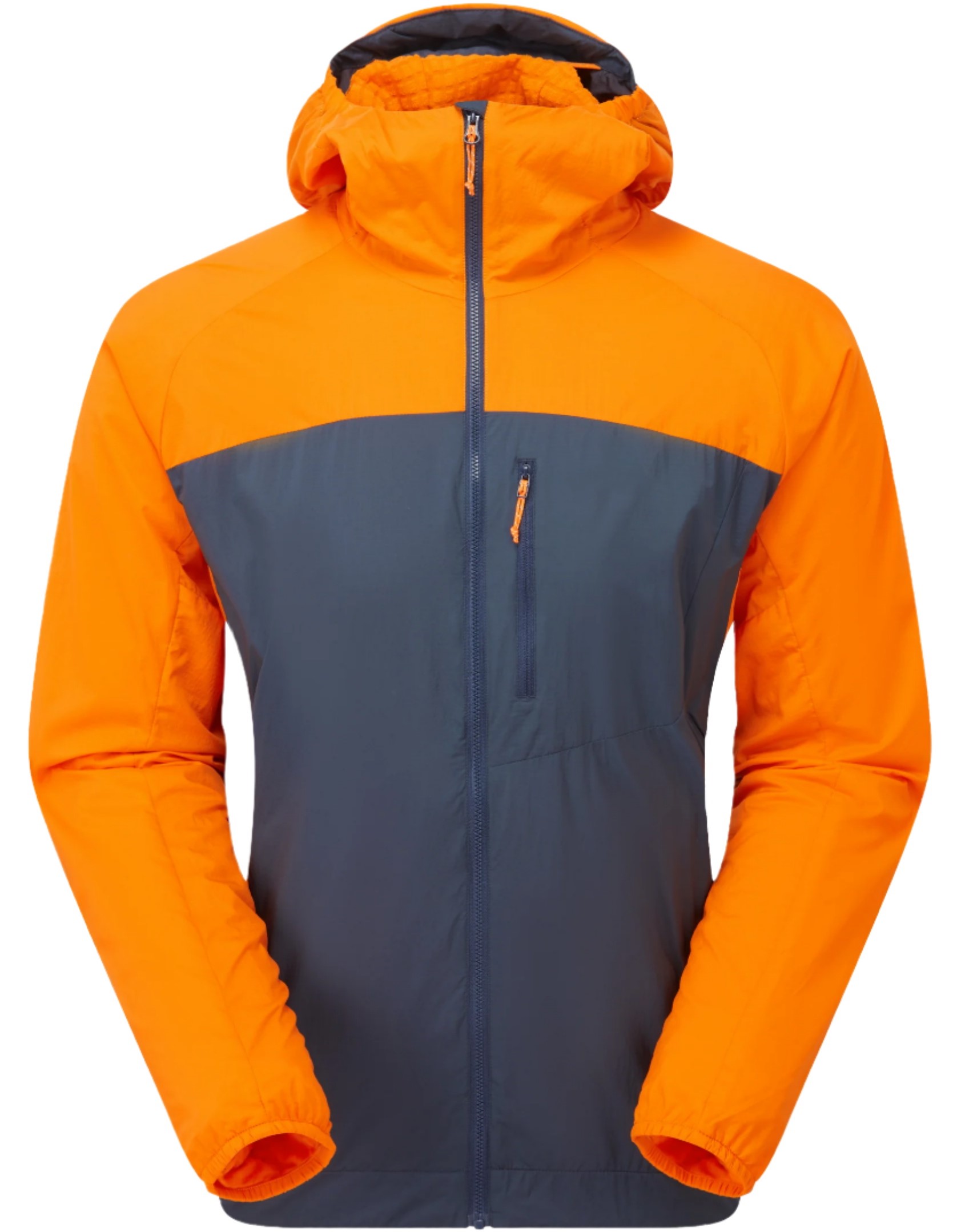 Outdoor Hooded Insulated Jacket Men Women Color Block Zip Up Chest Pocket Windproof