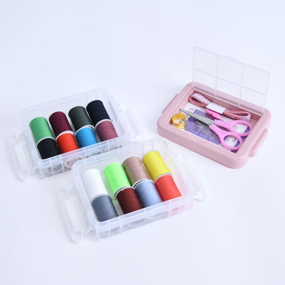 46pcs Sewing Kit in PU Leather Case – Portable Repair Kit with Scissors & Measuring Tape