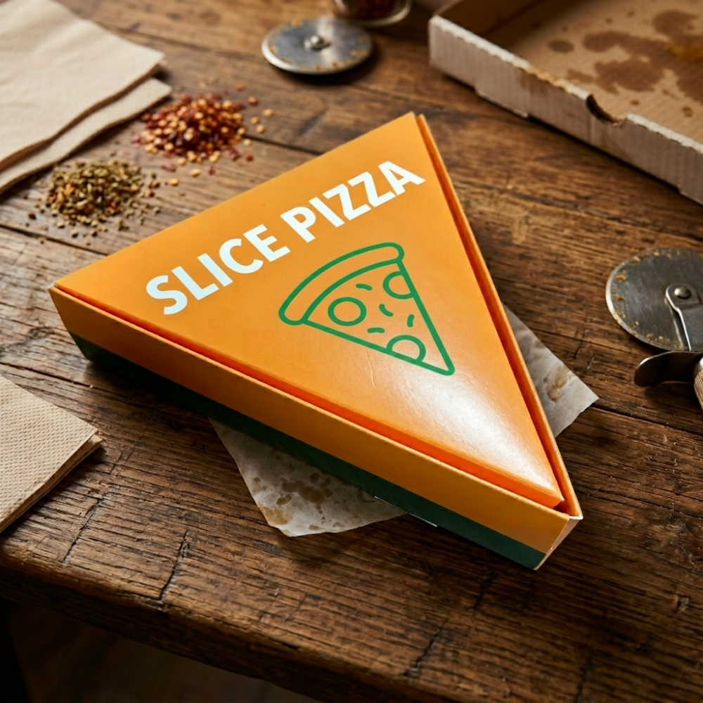 Custom Pizza Box Food Grade Triangle Box for Pizza Slice Takeaway Packaging Pizza Boxes with Logo
