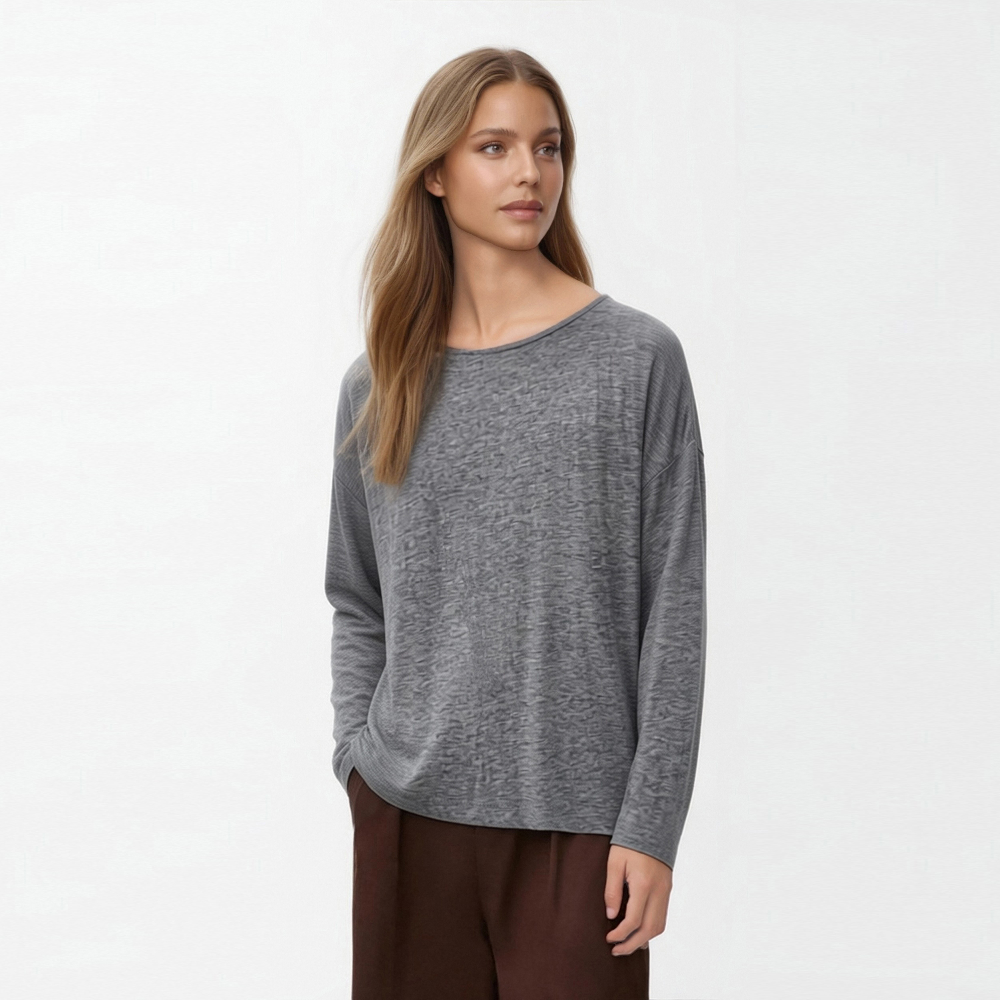 Merino wool tencel t-shirts women clothing knitted jersey 130gsm MW0457