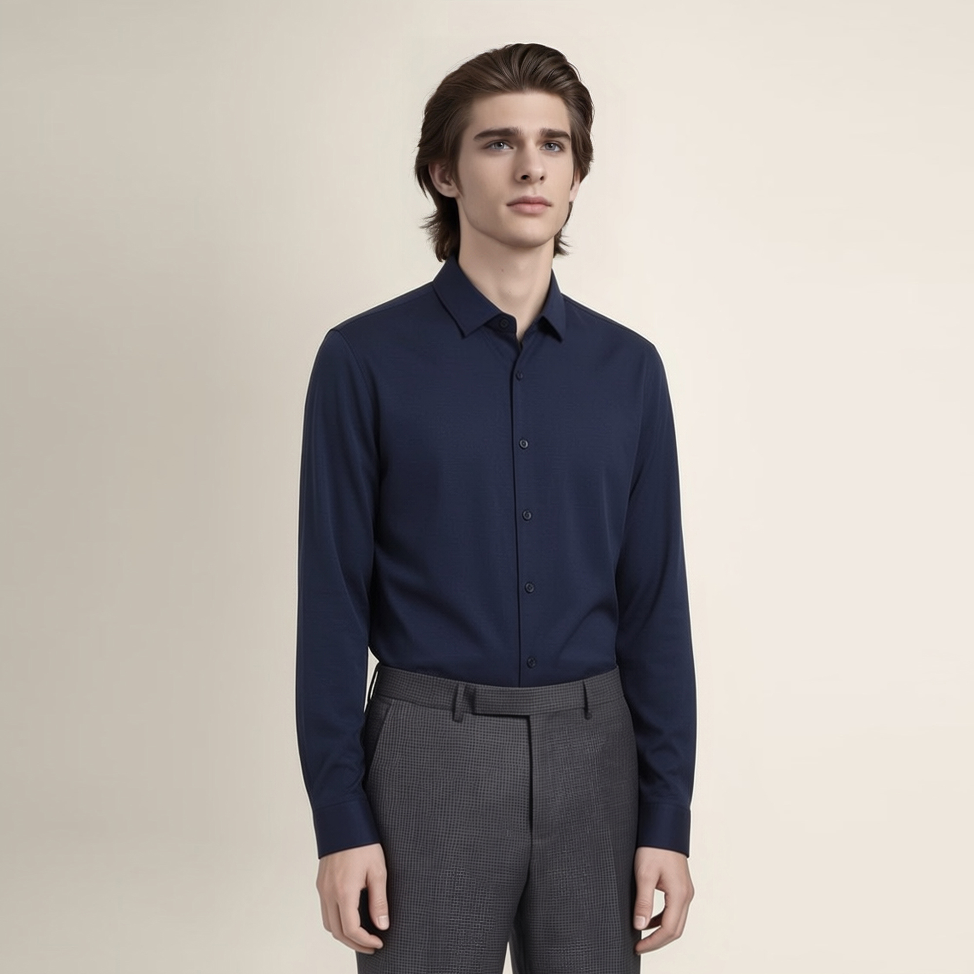 Men's Shirt Merino Wool Knitted Mercerized Clothing 190GSM MW0456