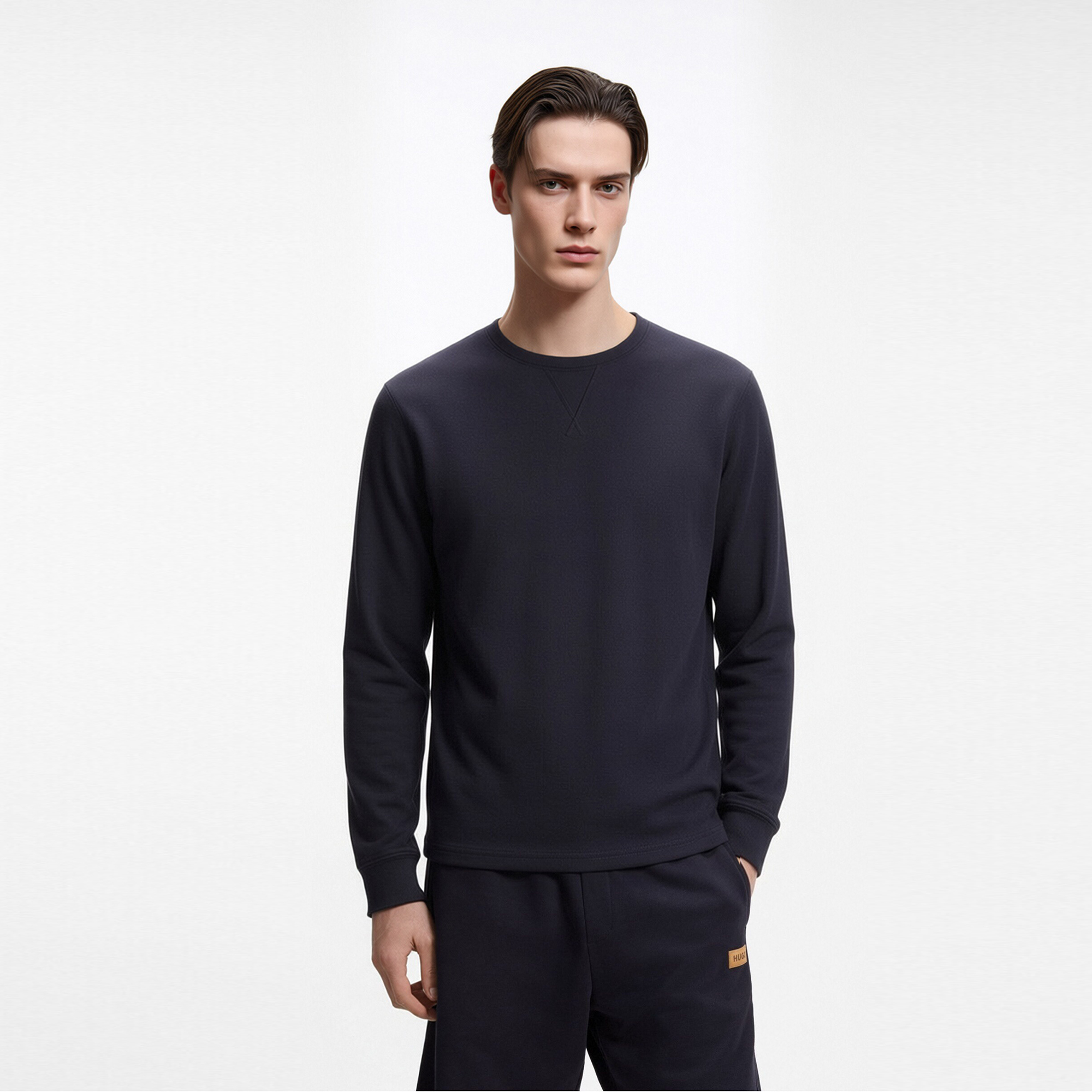 Men's T-shirts Merino wool cotton knitted long sleeve clothing 200gsm MW0452