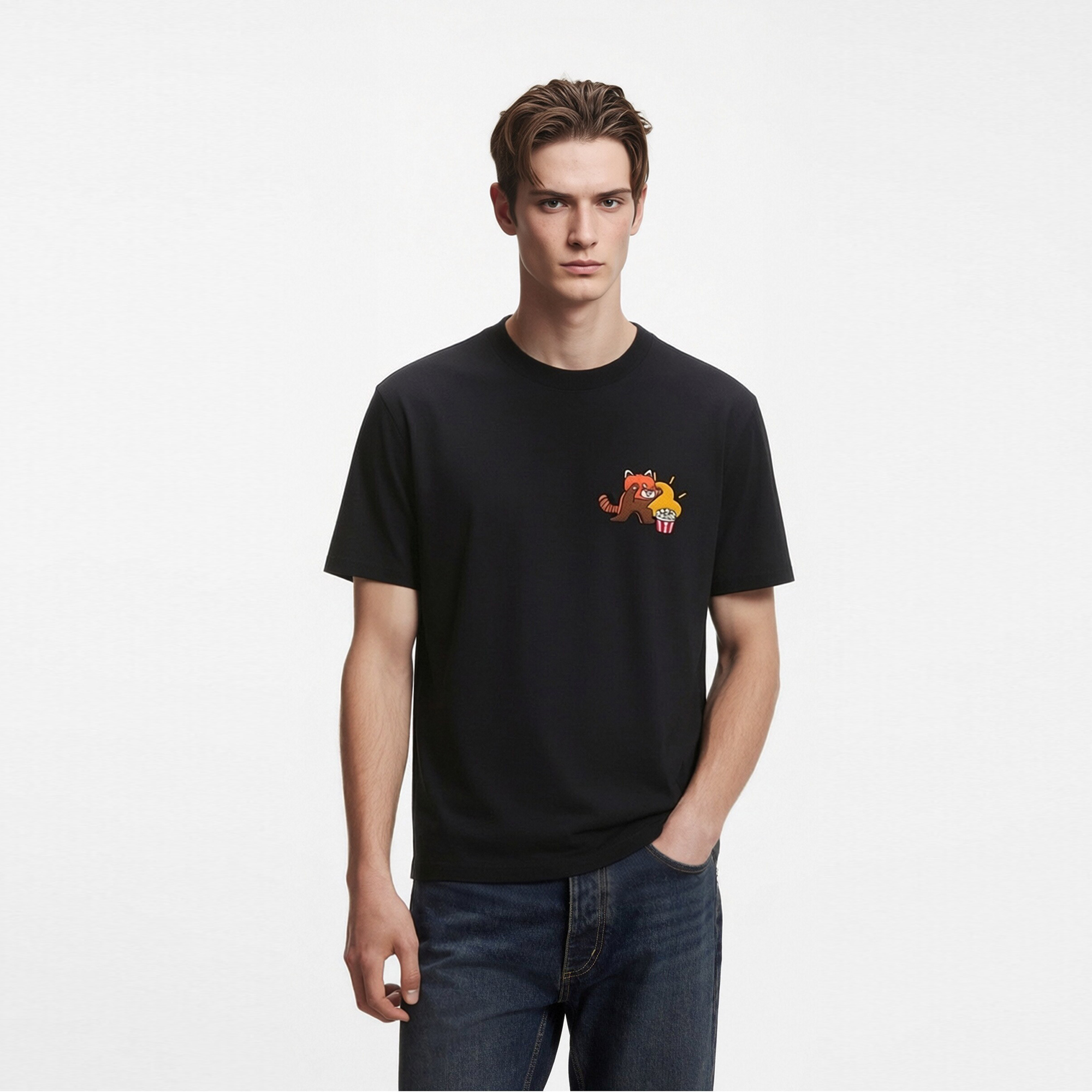 Men's T-shirt with Special Technology Embroidery print Streetwear fashion vintage street wear