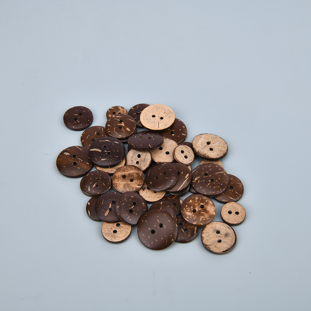 Natural Coconut Shell Buttons Eco-Friendly Sewing Buttons Brown Wooden Look Garment Accessories