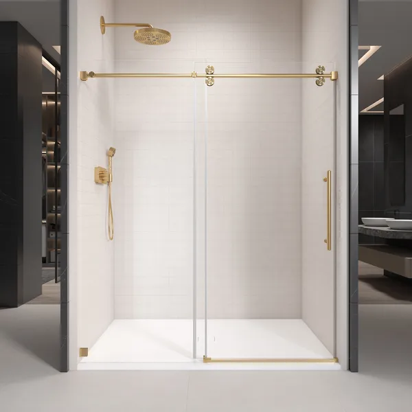 Stainless Steel Gold Frameless Shower door