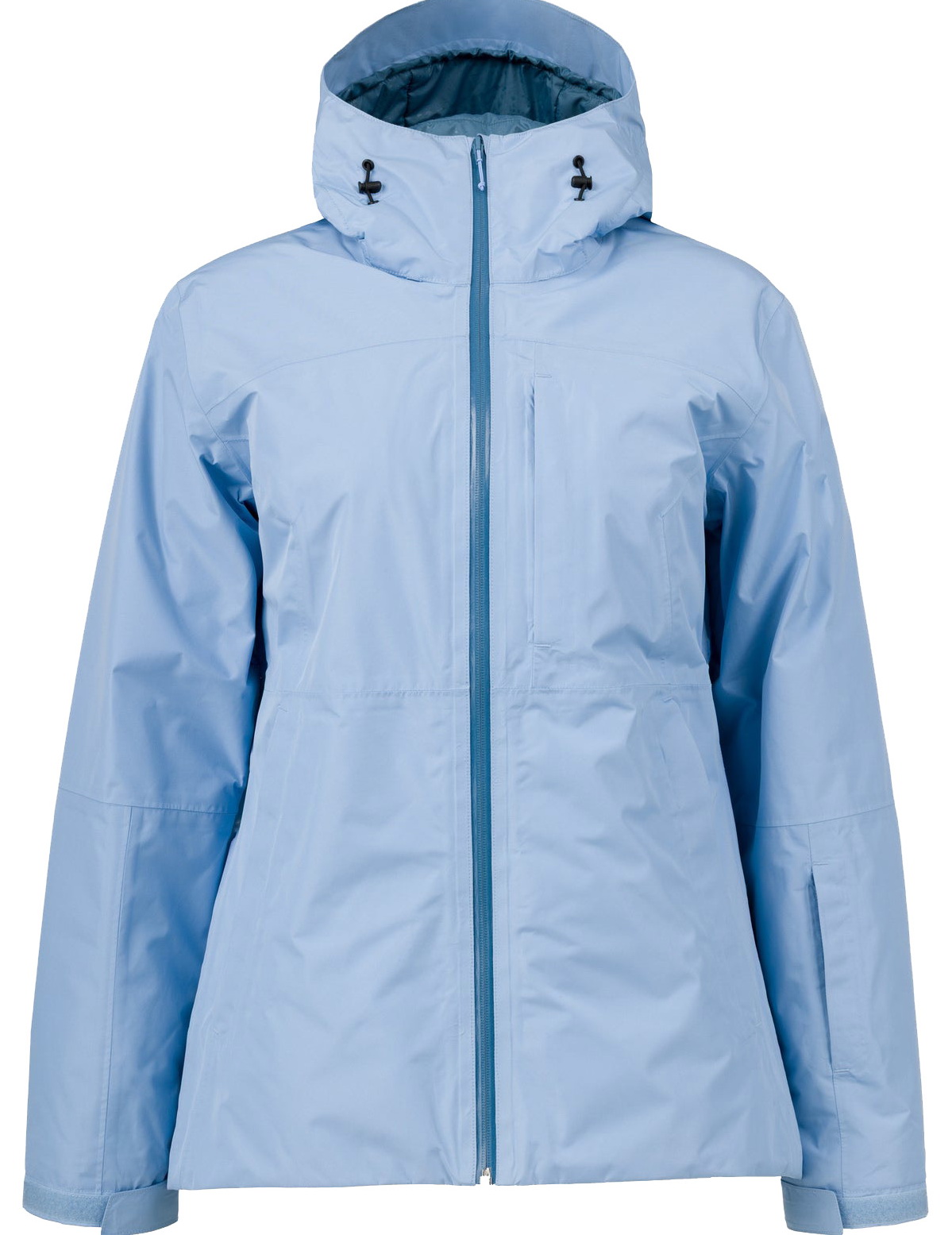Women's Outdoor Ski Jacket Waterproof Windproof Hooded Shell Jacket Adjustable Cuffs Multi-Pocket
