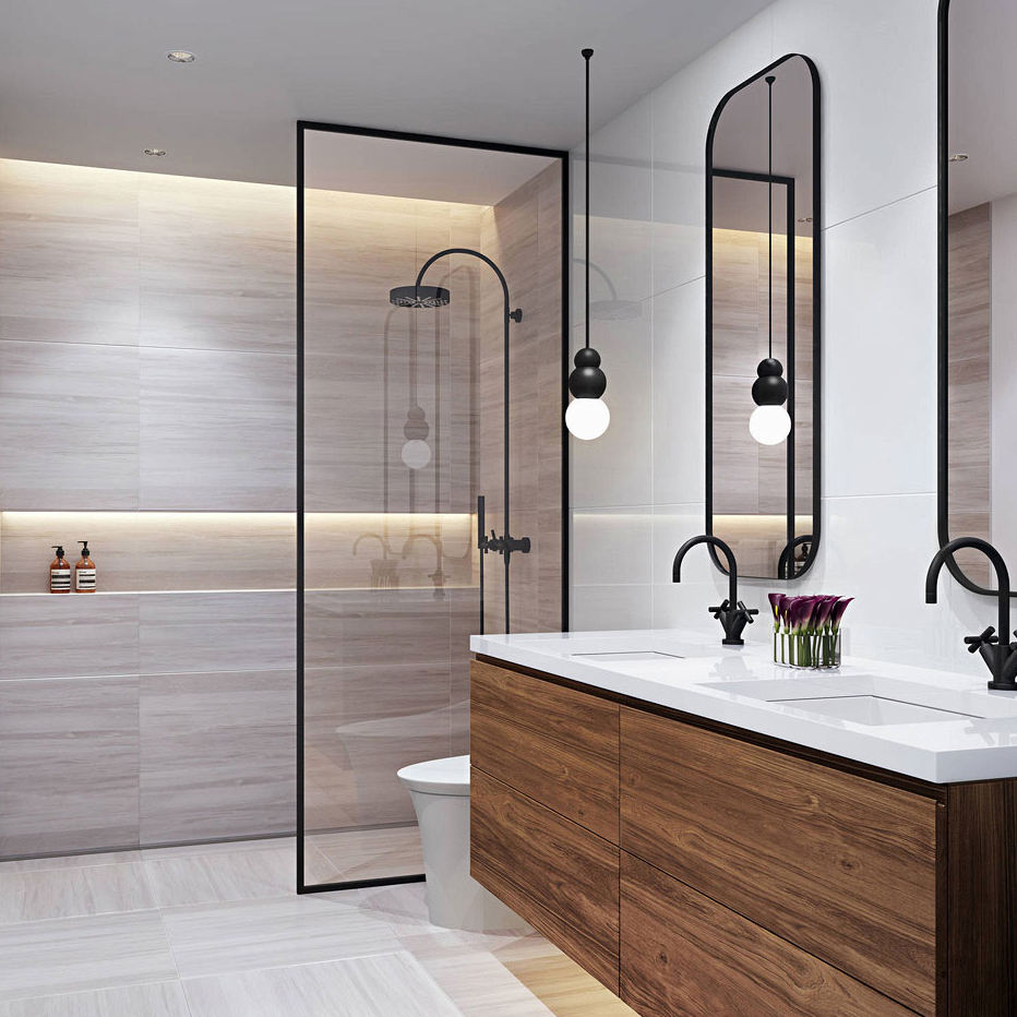 Fixed Screen Door Walk in Shower Door Glass