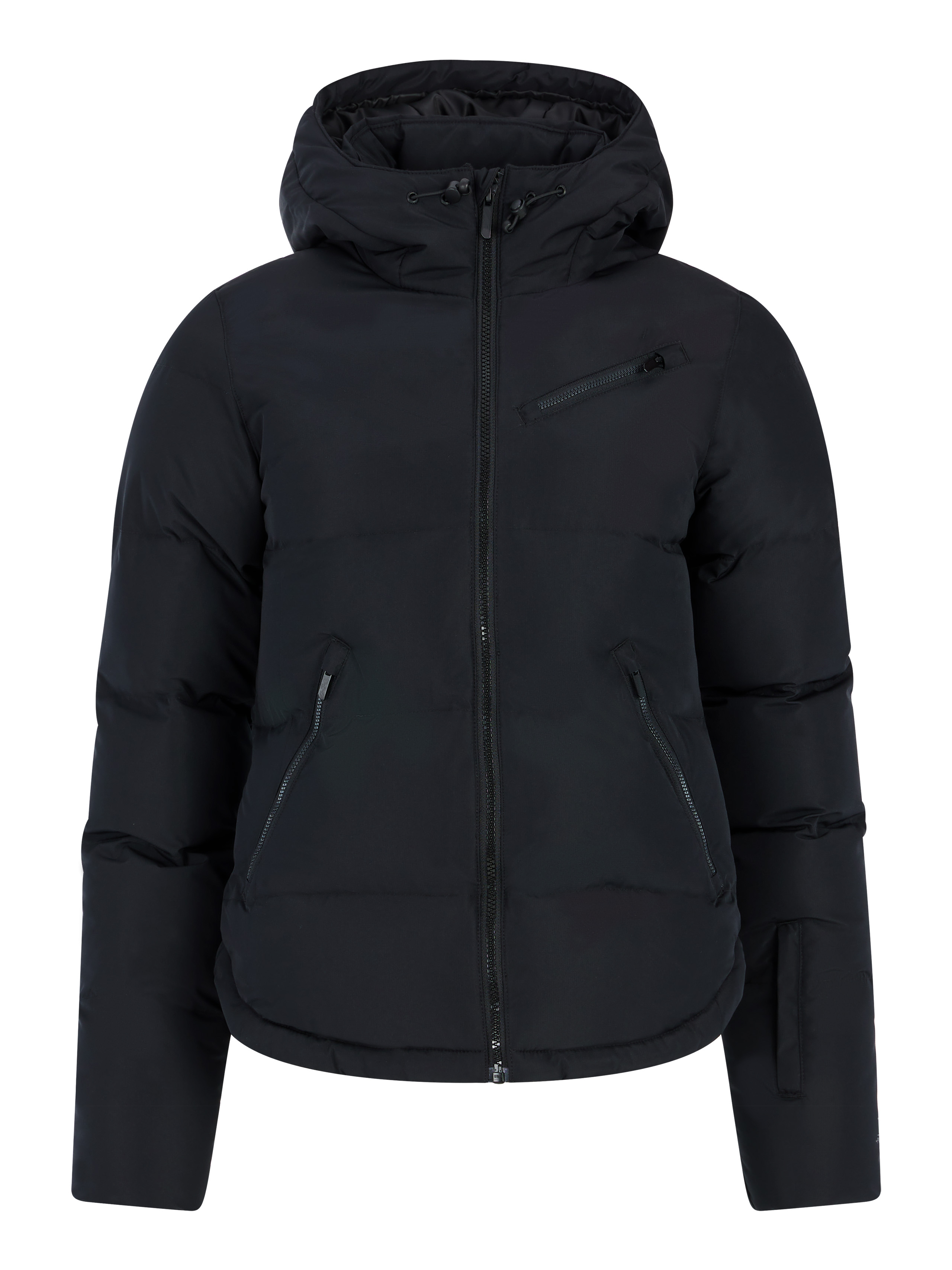 Women's Short Puffer Ski Jacket 10000mm Waterproof Breathable Windproof Warm Hooded Coat