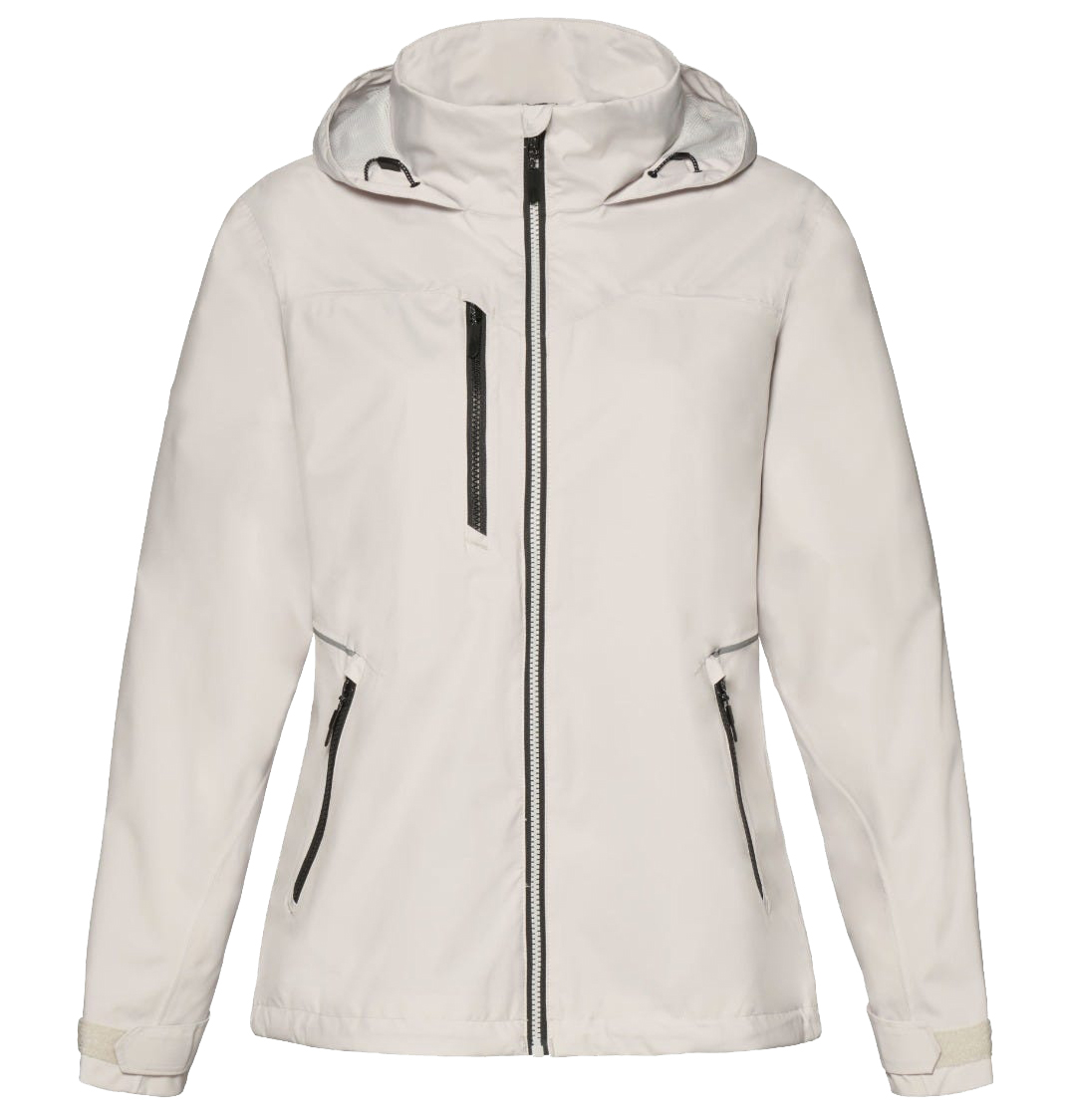 Packable Hooded Waterproof Windproof Printed Woven Jacket with Zipper Closure
