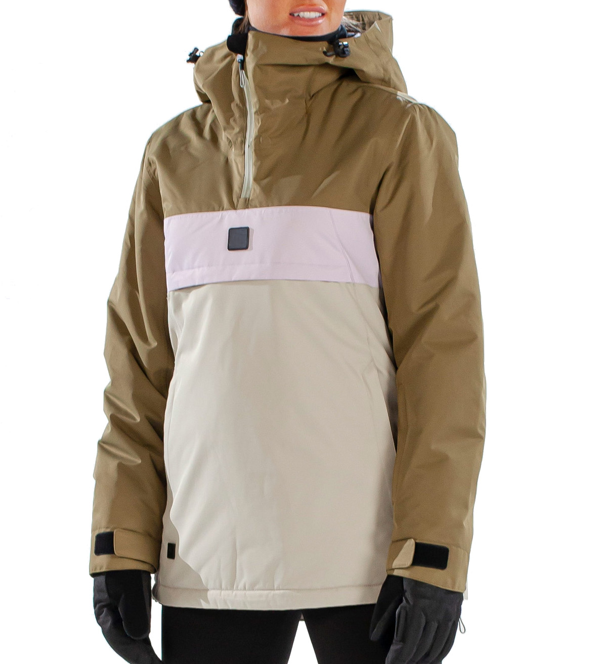 Women's Printed Breathable Ski Jacket with Side Entry Zipper Hooded Waterproof Windproof Wear