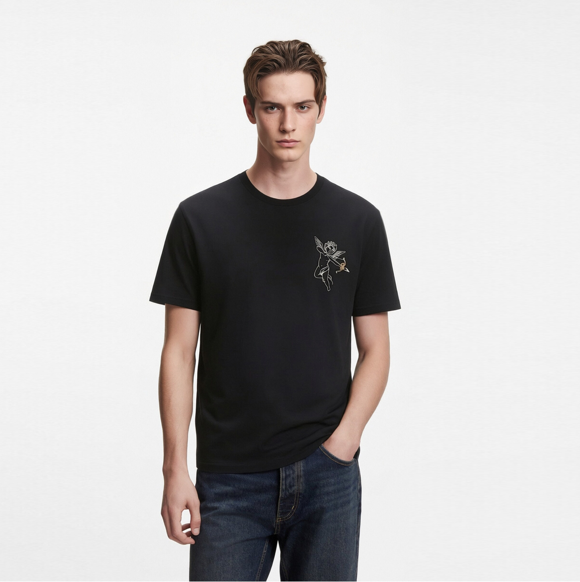 Special Embroidery print Technology T-shirts streetwear fashion vintage wash men women clothing 77