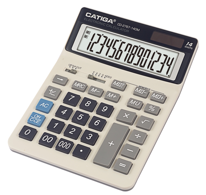Cd-2767-14dm Catiga 14 Digits Double-Memory Calculator