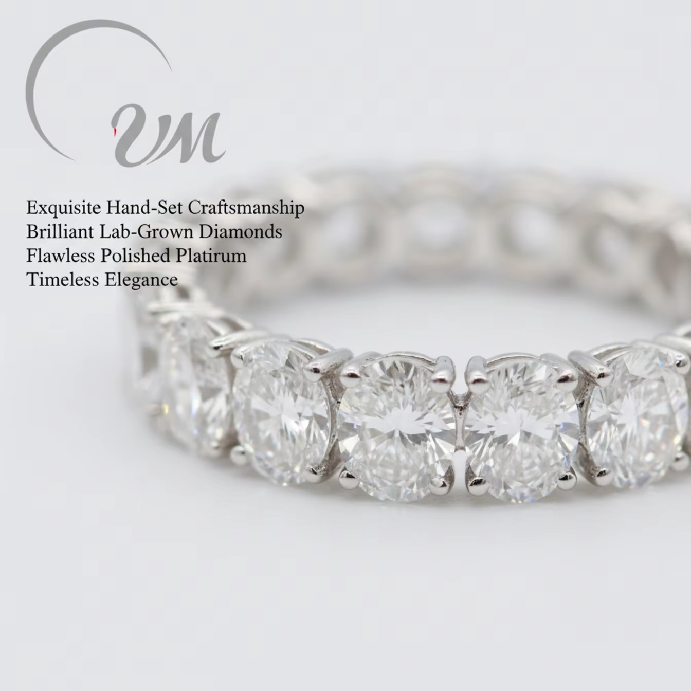 UM Platinum Lab-Grown Diamond Prong Setting Ring Wholesale Daily Wear Wedding Valentines Day
