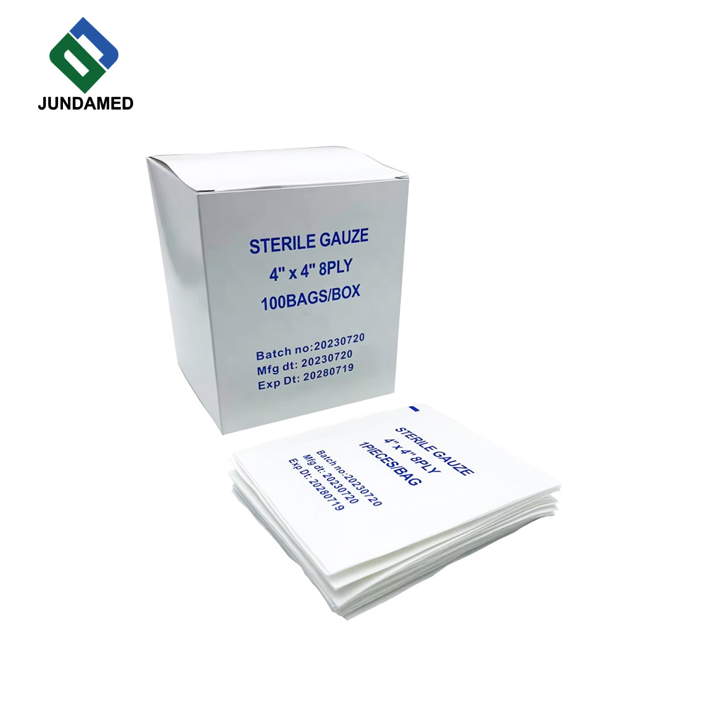 JUNDAMED Sterile Gauze Swabs, Absorbent Cotton, Medical Sterile Wound Care Gauze Pads