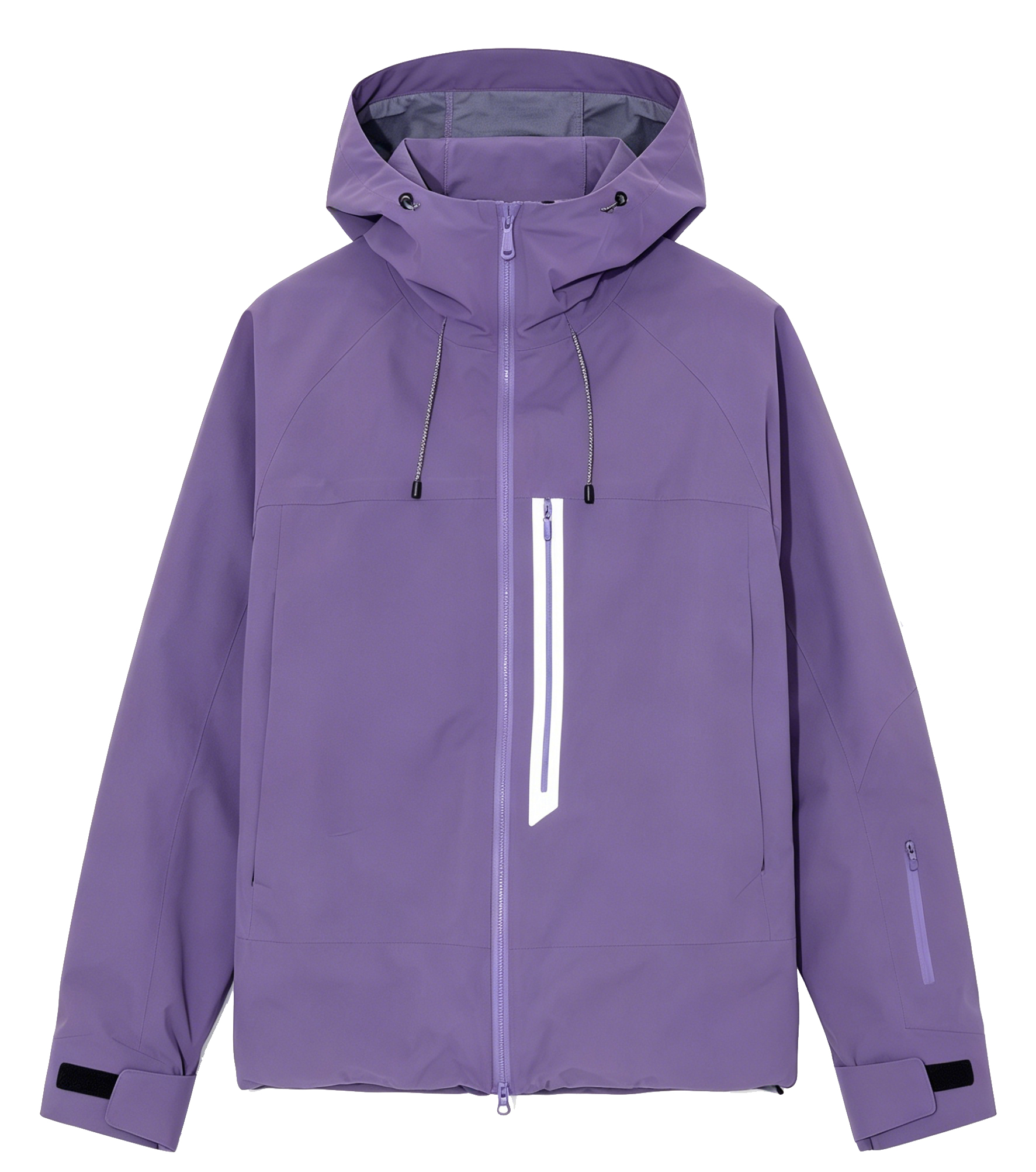Unisex Waterproof Ski Jacket, Full-Zip Hooded Snowboard Coat with Reflective Details