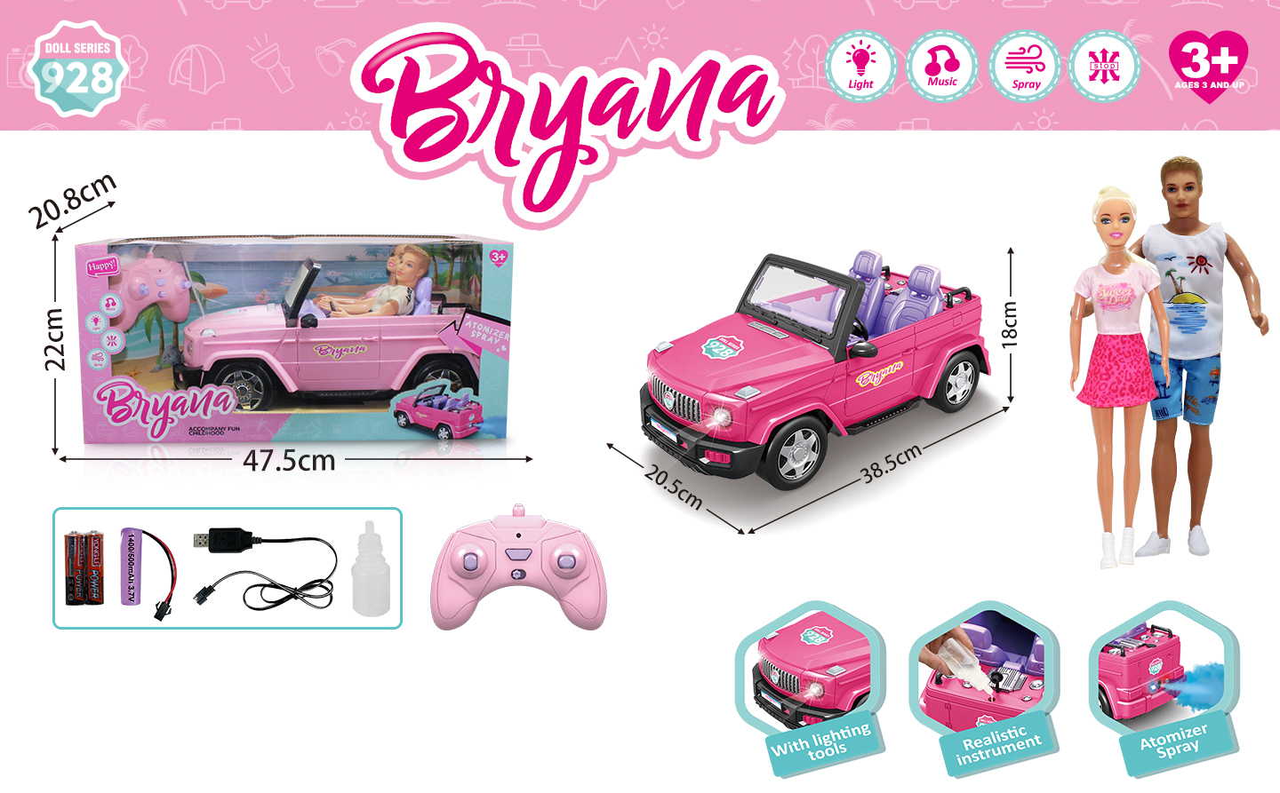 5channel,27MHZ remote controlled convertible off-road vehicles, with light, music, and button spray