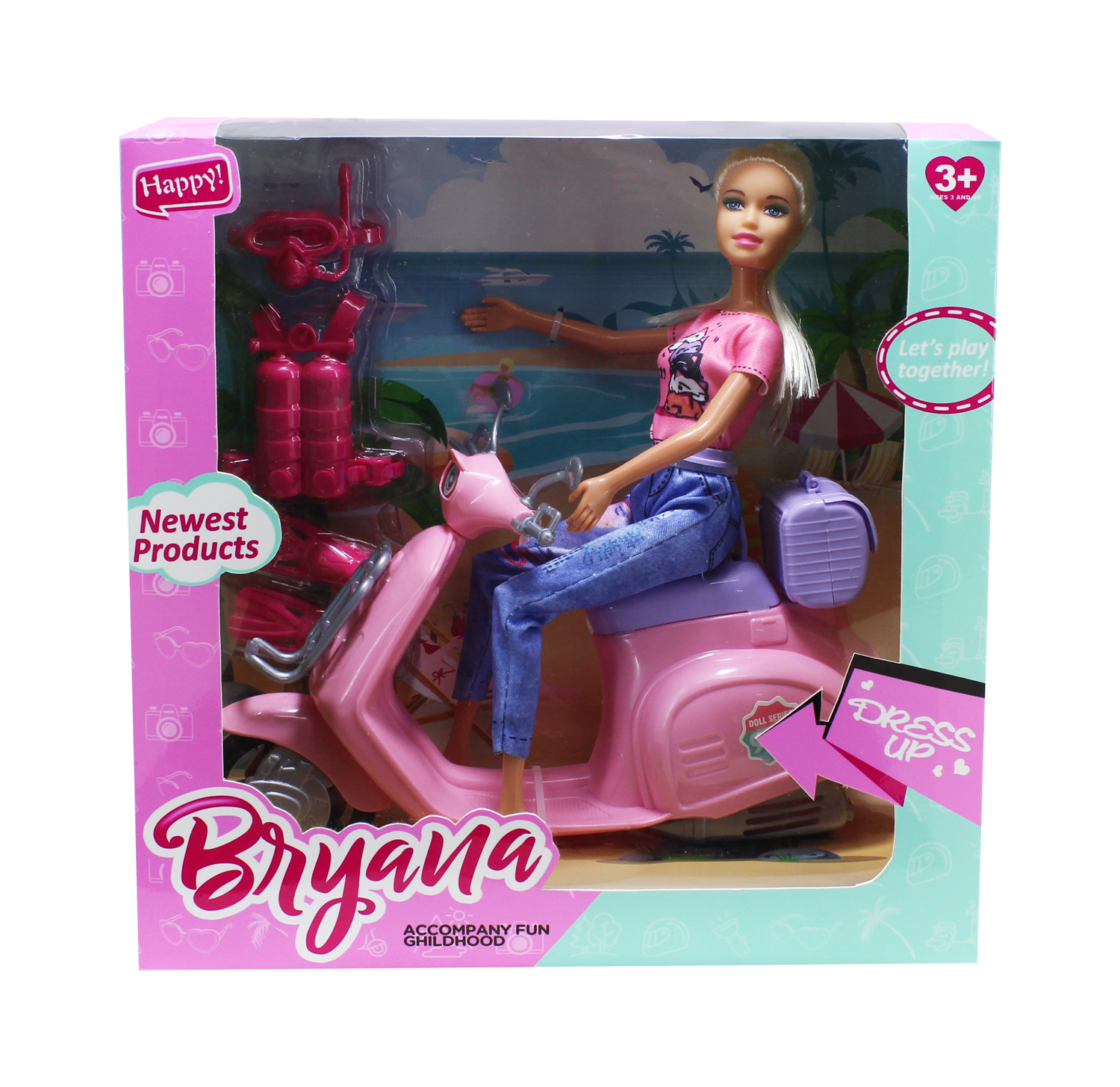 Motorcycle with barbie