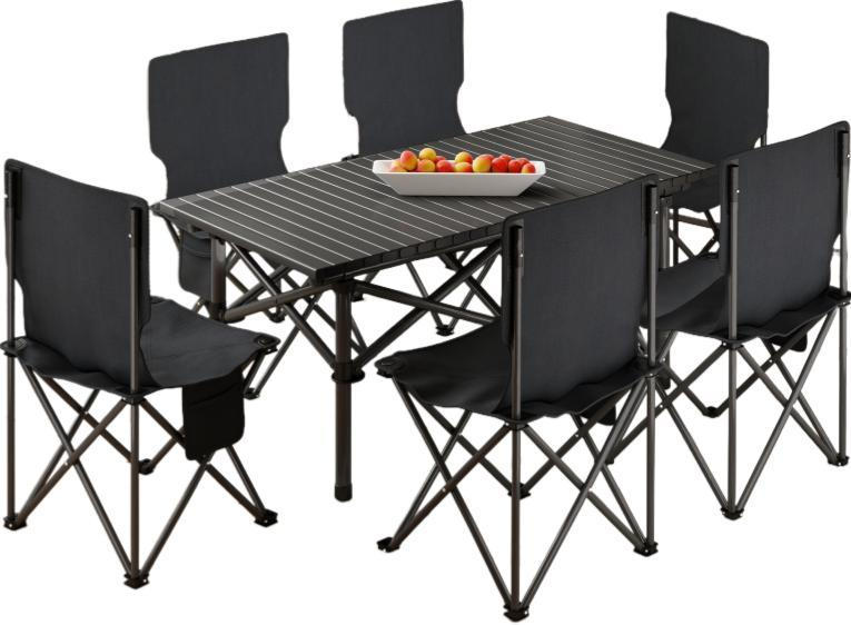 Outdoor folding table and chair