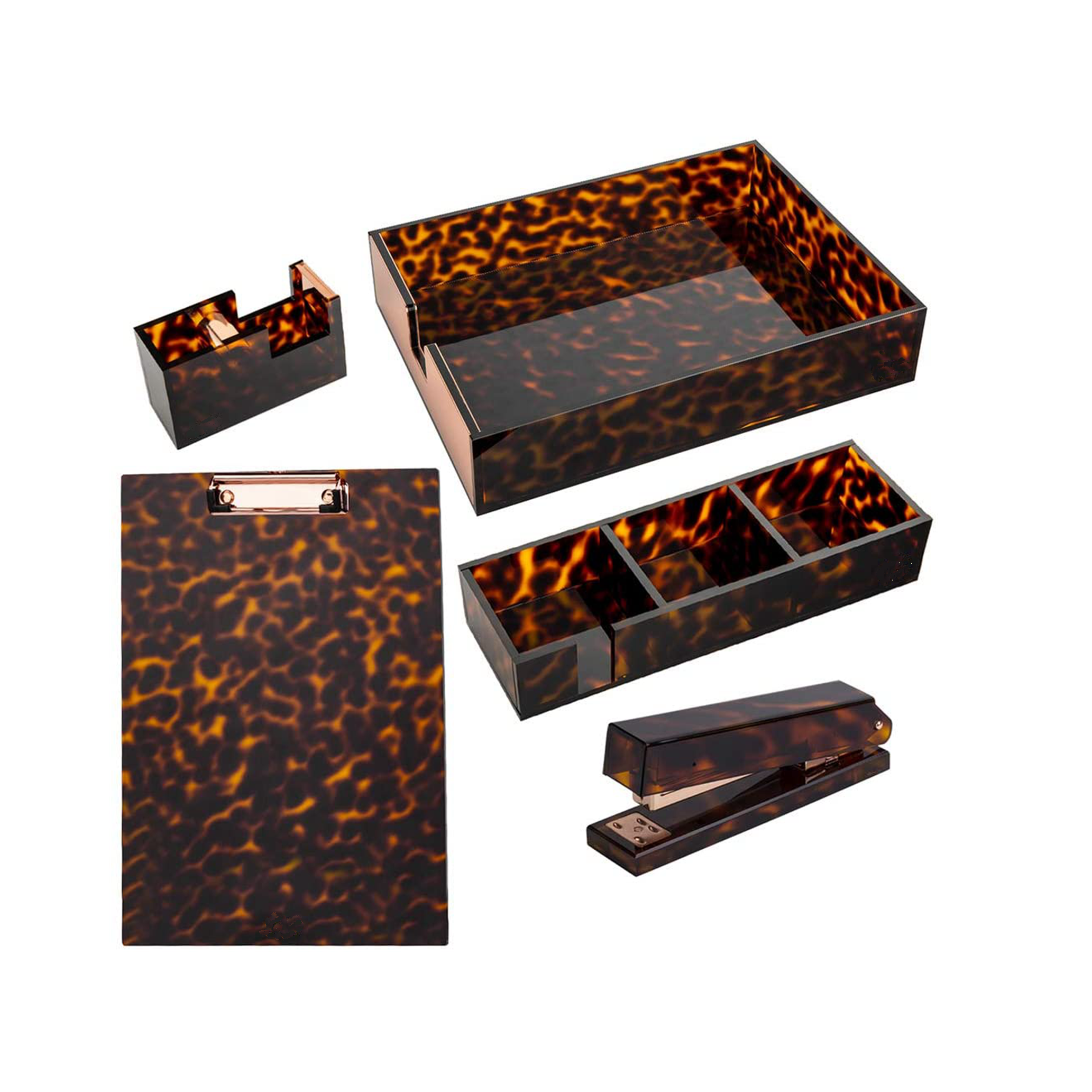Tortoise acrylic stationery set