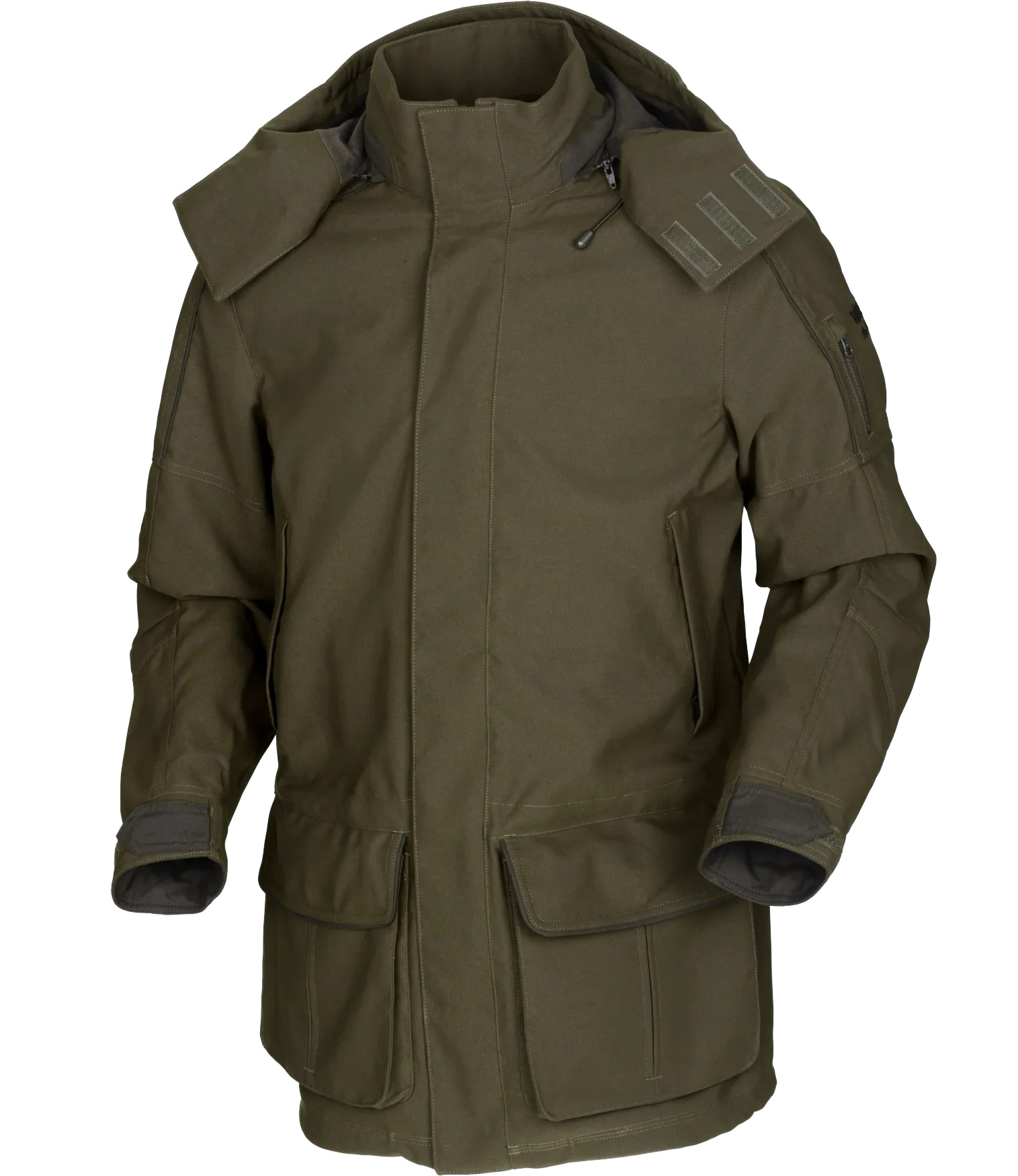 Mens Long Hunting Jacket Waterproof Windproof Thickened Warm Outdoor Tactical Workwear Multi Pocket