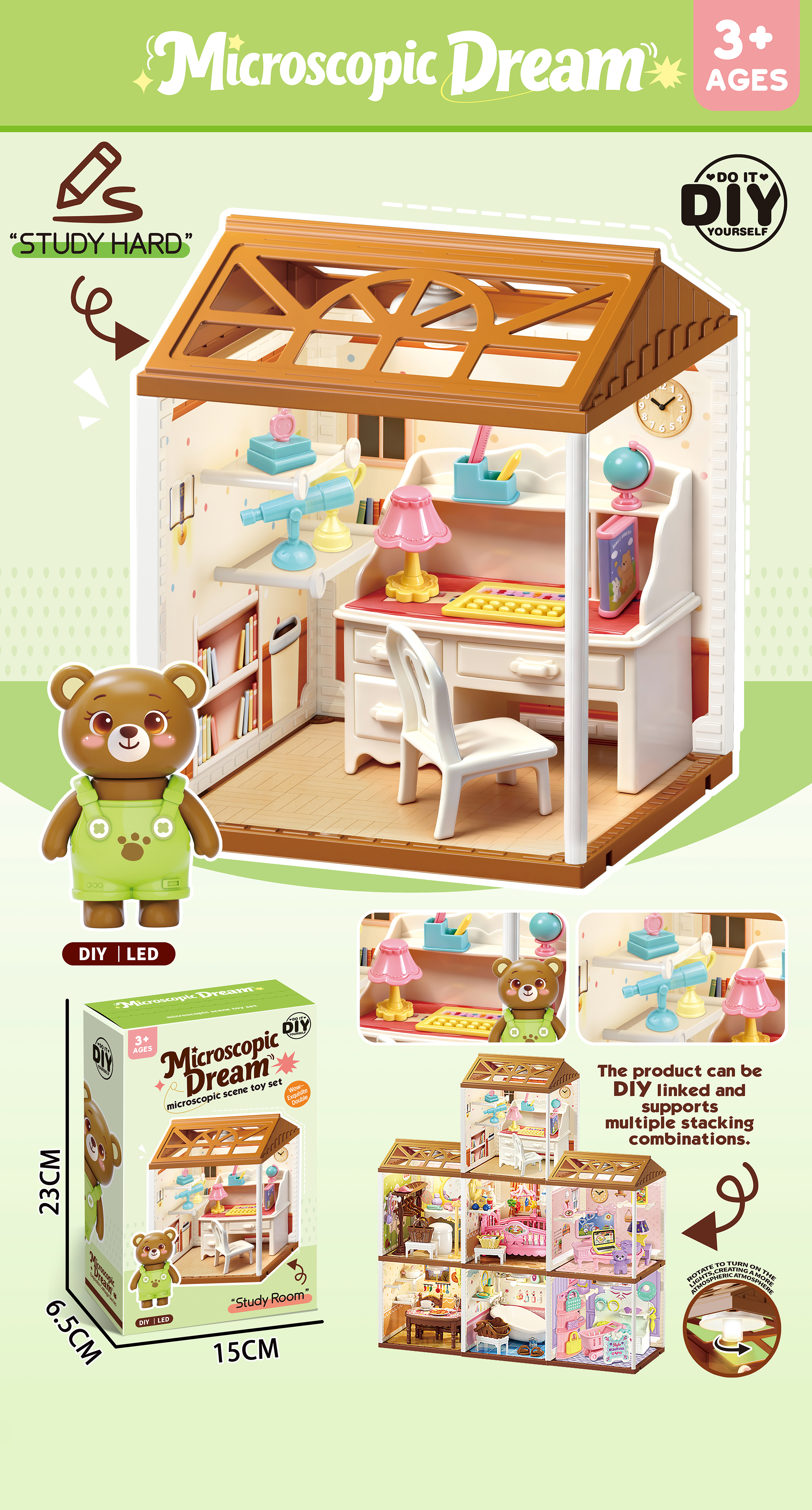Cute Bunny Micro Dream House Accessories Playset