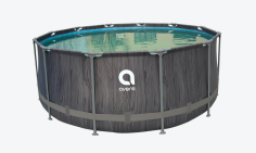 Frame Plus Round Pool Set (Black wood Pattern)