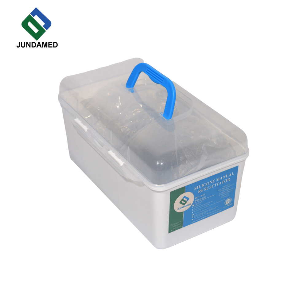 JUNDAMED Silicone Manual Resuscitator, reusable silicone artificial breathing bag