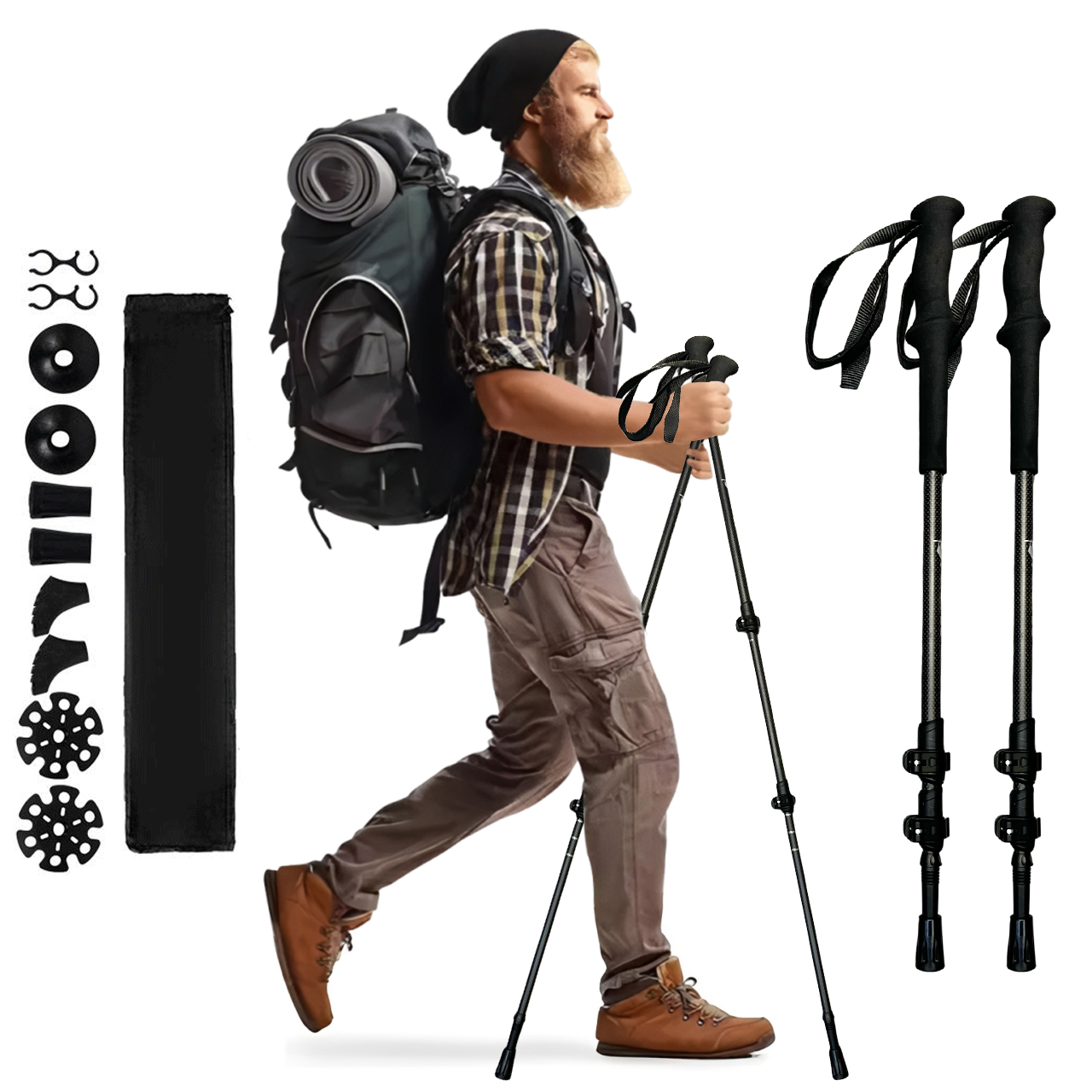 Telescopic Carbon Fiber Trekking Pole