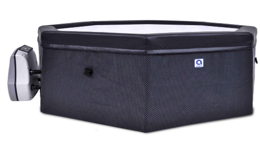Aegean Eco Foam 6 person Octagonal Black Rattan Spa with Classic External Pump