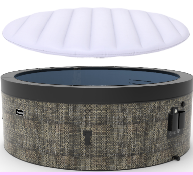 Ronda Eco Foam 4 person Round Brown Rattan Spa with Intergrated Pump