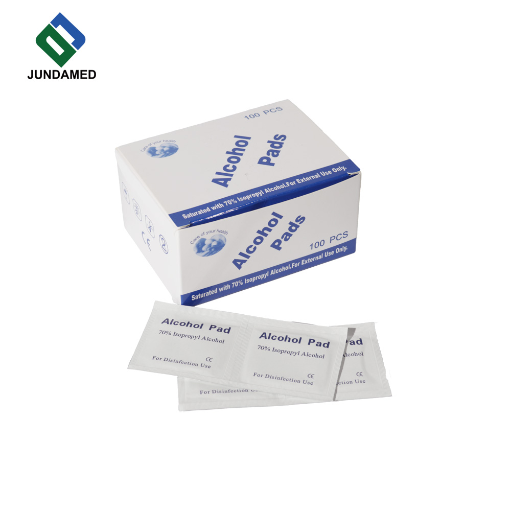 JUNDAMED Alcohol Pad, disposable medical antiseptic cleaning wipe