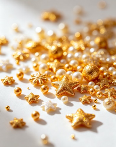Golden star sugar beads