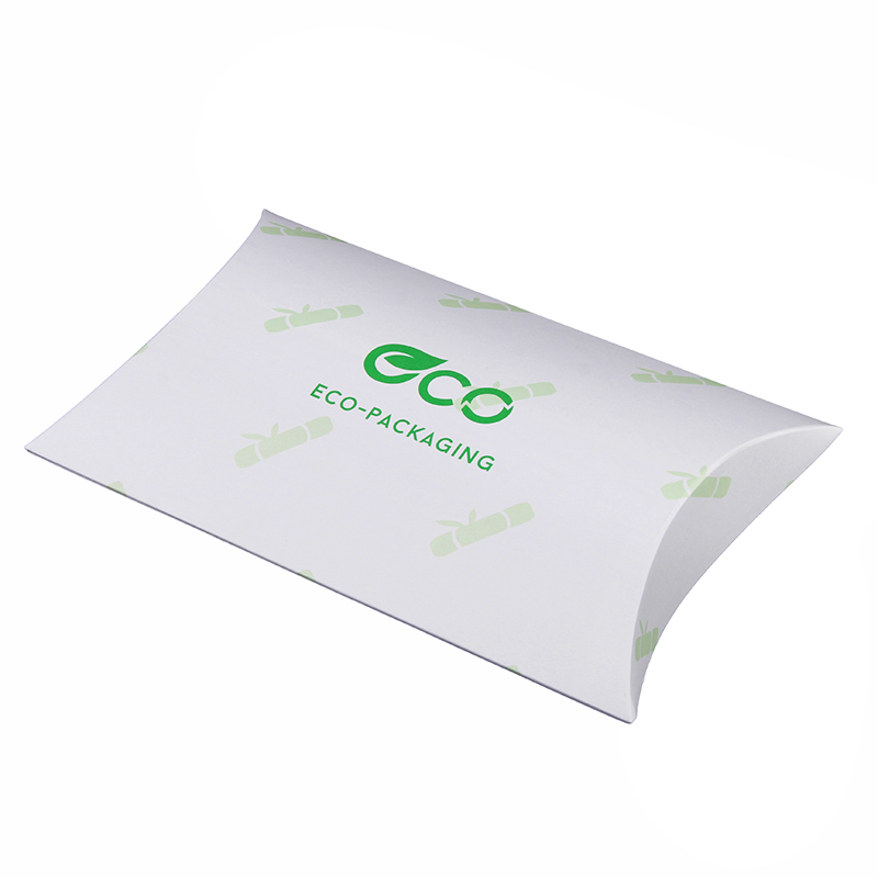custom printed sustainable recycled sugarcane paper packaging box pillow box