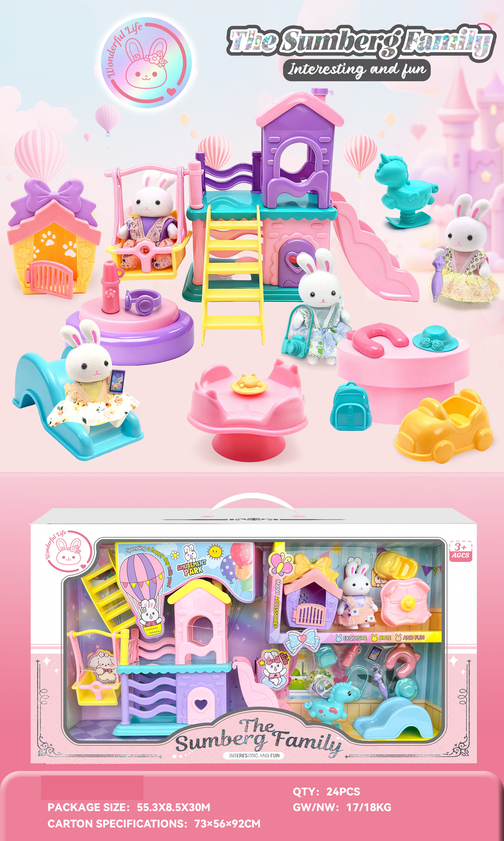 Cute Bunny Playground Play set