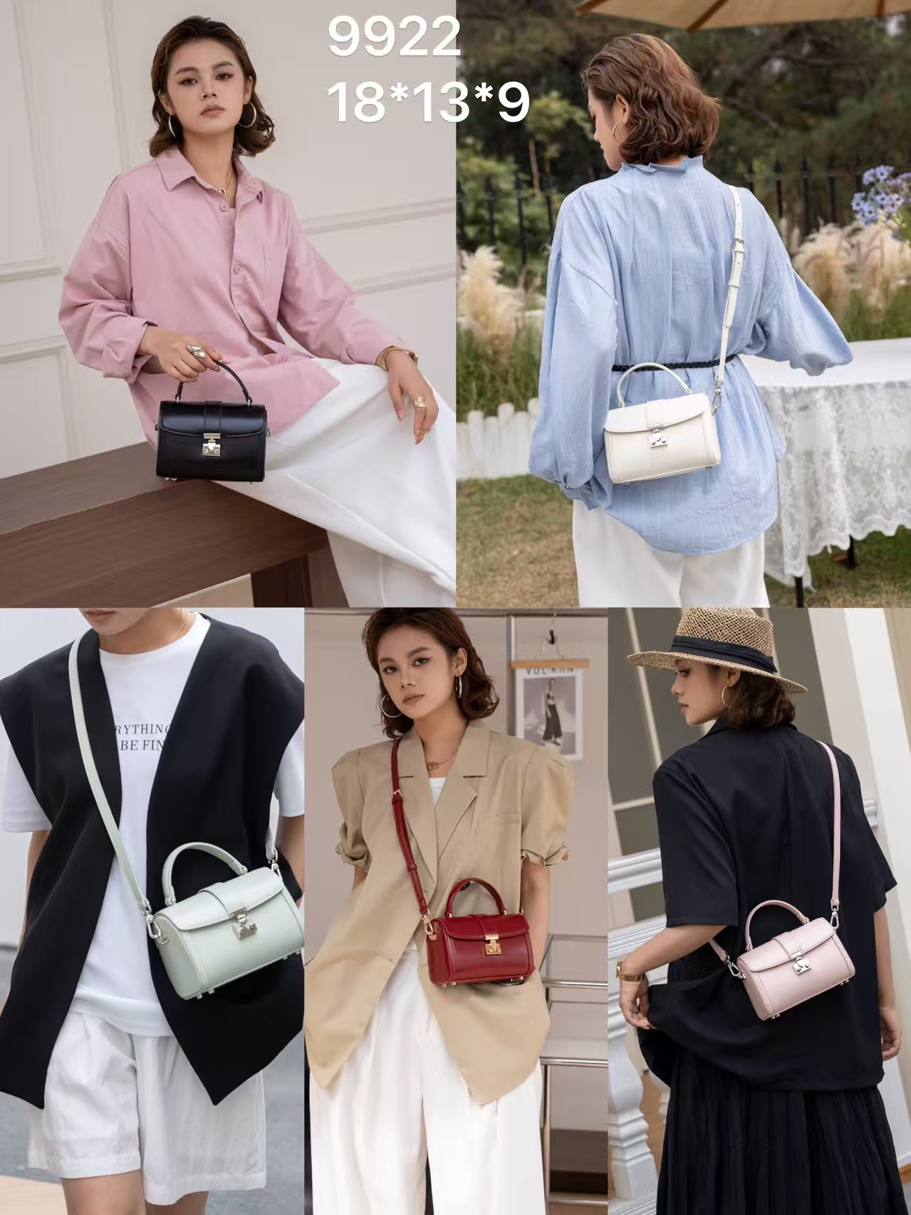 Genuine Leather Structured Handbag for Women