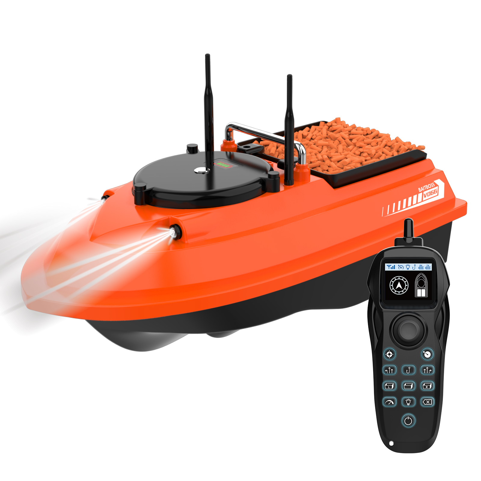 Flytec V066 Dual Antenna Brushless Power High-Speed Remote Control Fishing Boat