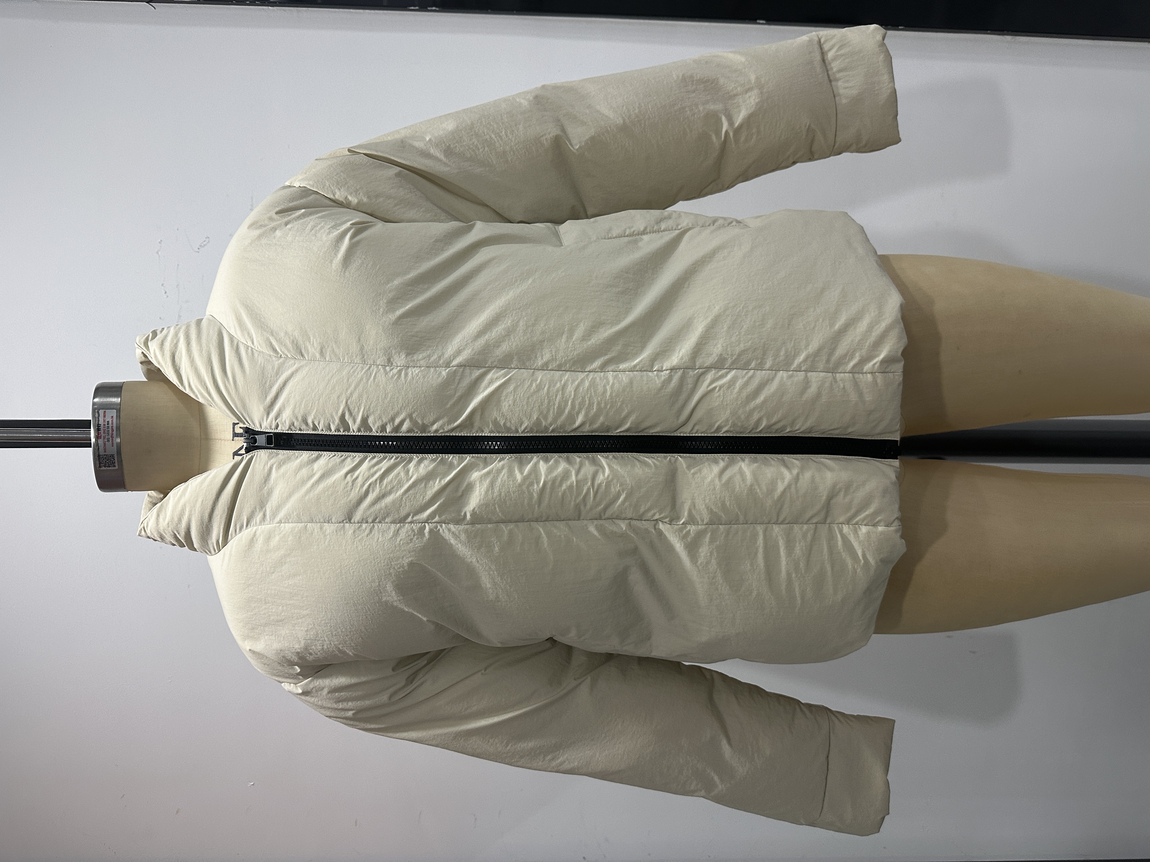 Beige Stand Collar Short Down Jacket