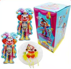 Weird clown glow stick lollipop