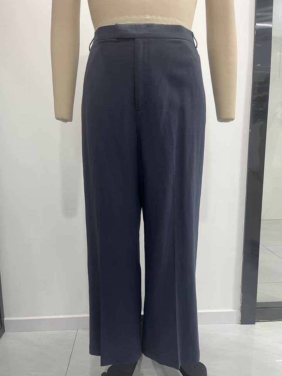 Tencel-Cotton-Linen Blend Wide-Leg Trousers