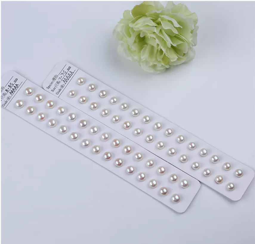 Good Quality AAAAA Grade Different Size Freshwater Button Pearl Earring Semi-finished