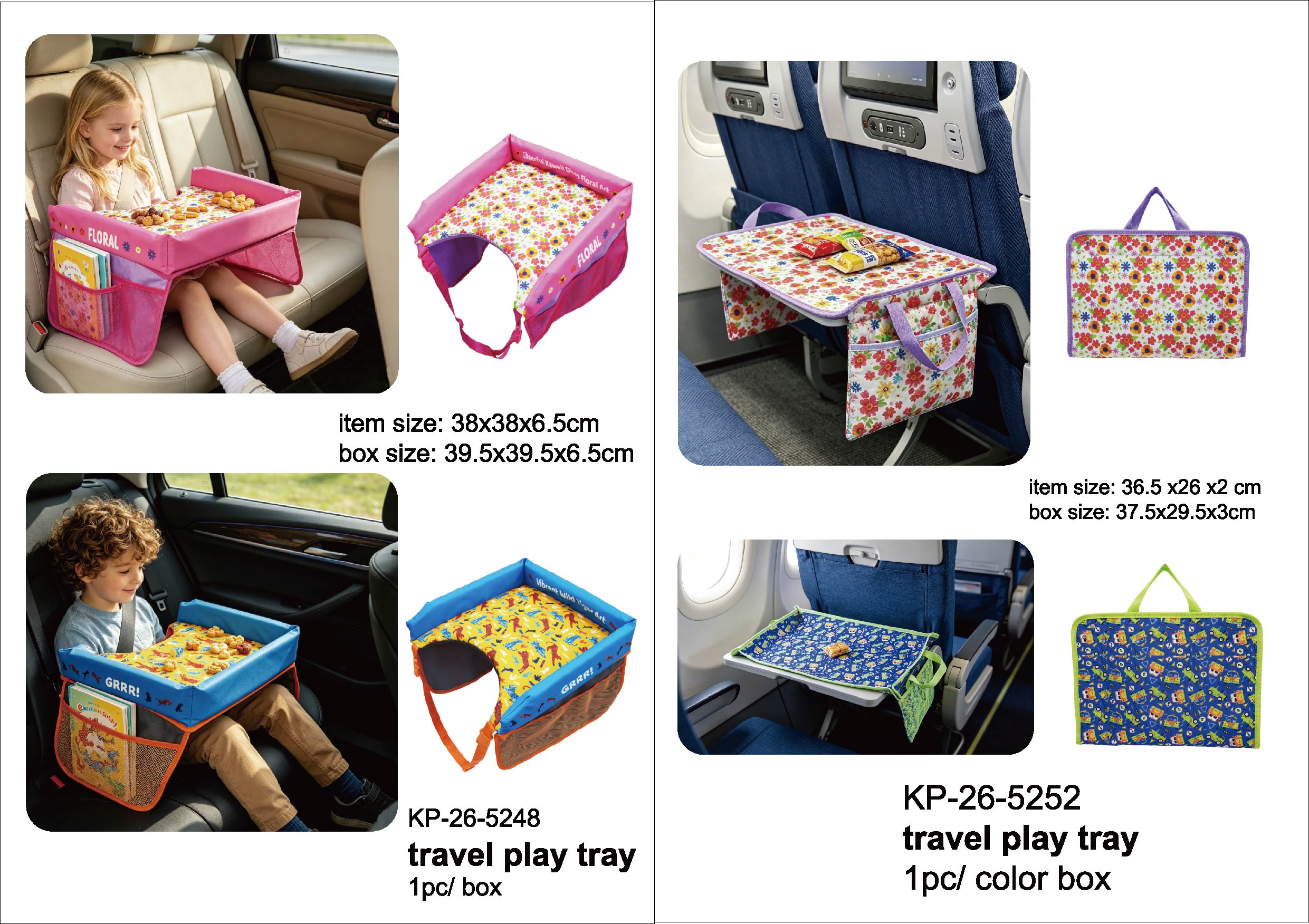 Car travel play tray
