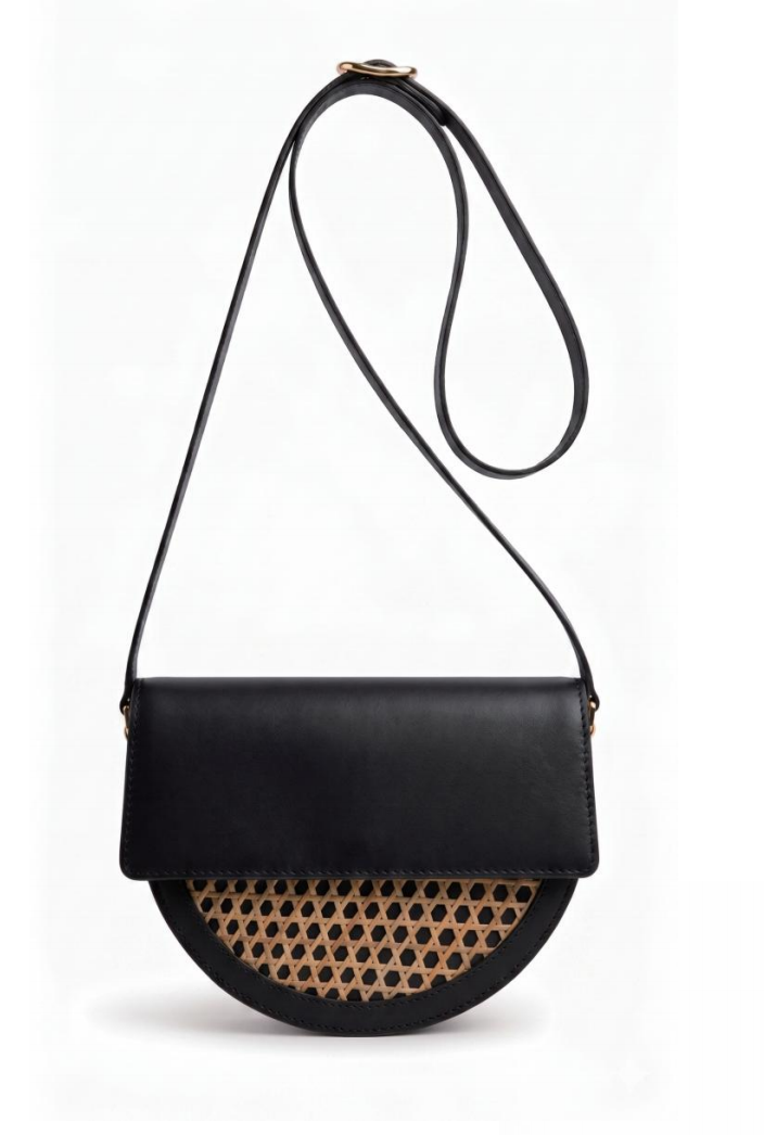 Small bamboo woven bag (white)