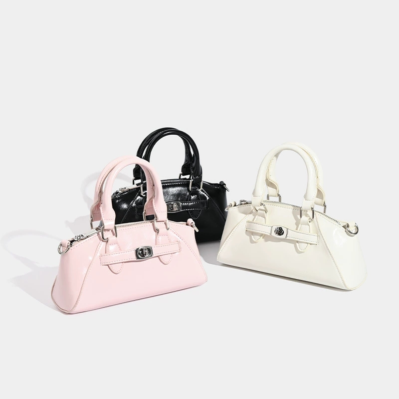 Minimalist PU Leather Women's Crossbody Shoulder Bag Waterproof Lightweight Portable Dual Straps