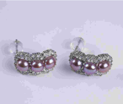 Multi-Pearl Earrings Natural Freshwater Pearl French Style Women Studs Jewelry Gift