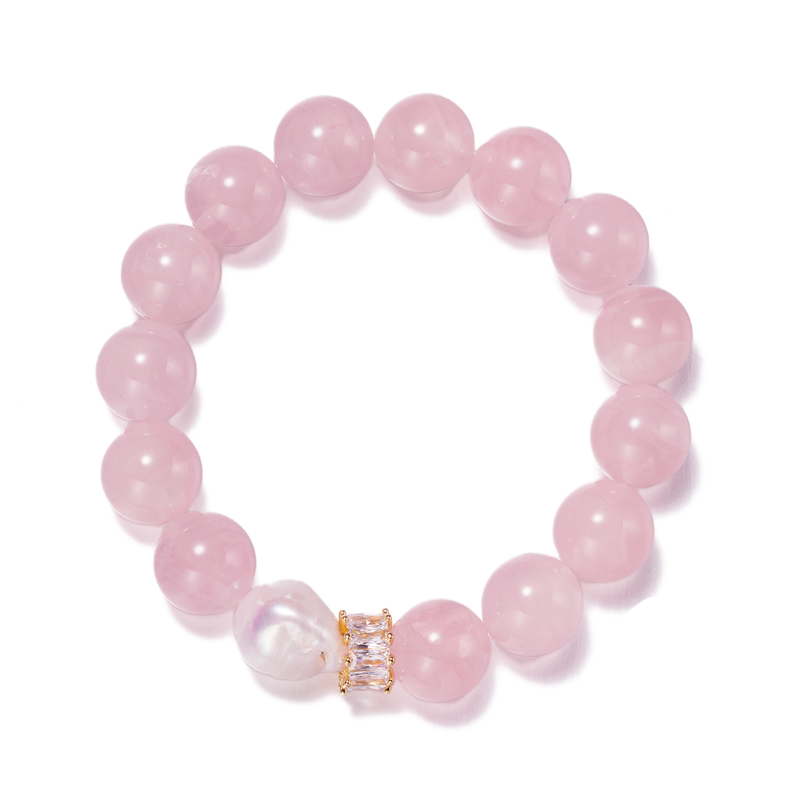 Natural rose quartz bracelet